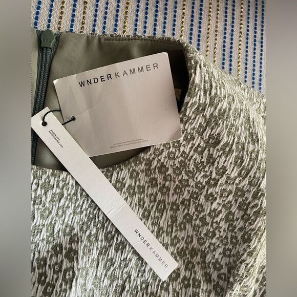 Wnderkammer Floral Jacquard Dress Light Khaki Long Sleeves Size Large NWT - Picture 14 of 15